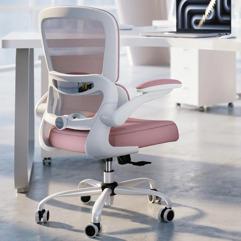 TRALT Ergonomic Desk Chair with Adjustable Lumbar Support Pink